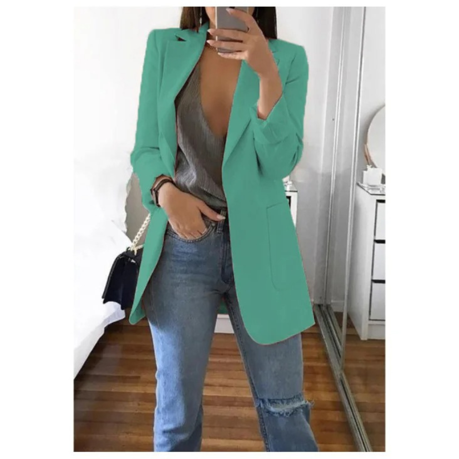 Blazer Imprimé à Double Boutonnage pour Femmes - Parfait pour le Bureau