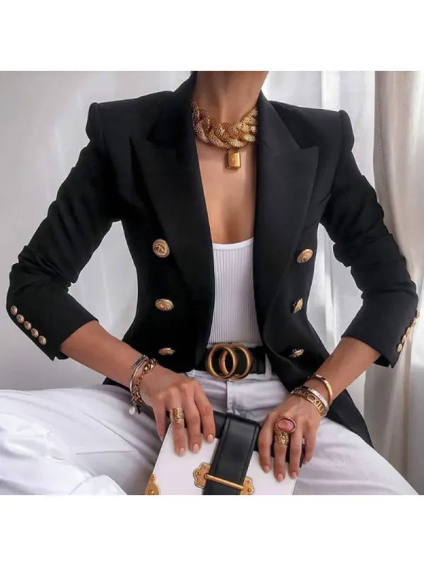 Élégant Blazer avec Boutons Décoratifs