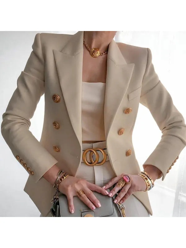 Élégant Blazer avec Boutons Décoratifs