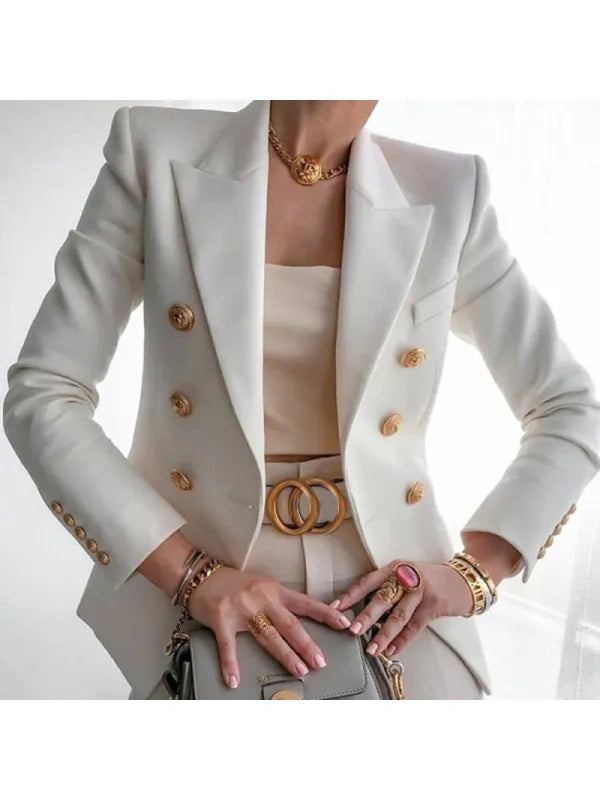 Élégant Blazer avec Boutons Décoratifs