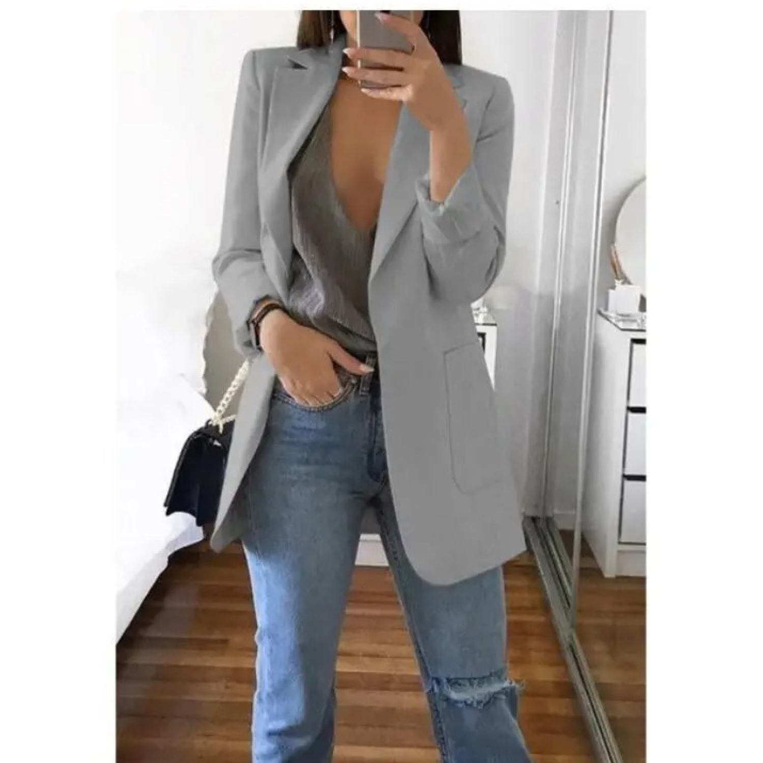 Blazer Imprimé à Double Boutonnage pour Femmes - Parfait pour le Bureau