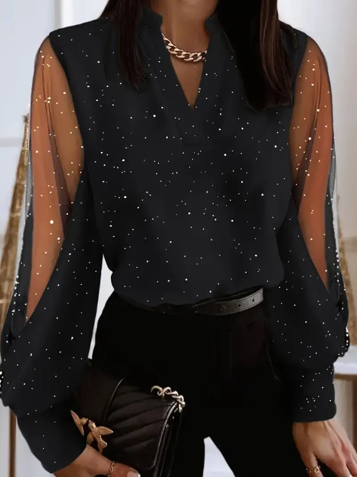 Chic Blouse with a Plunging Neckline