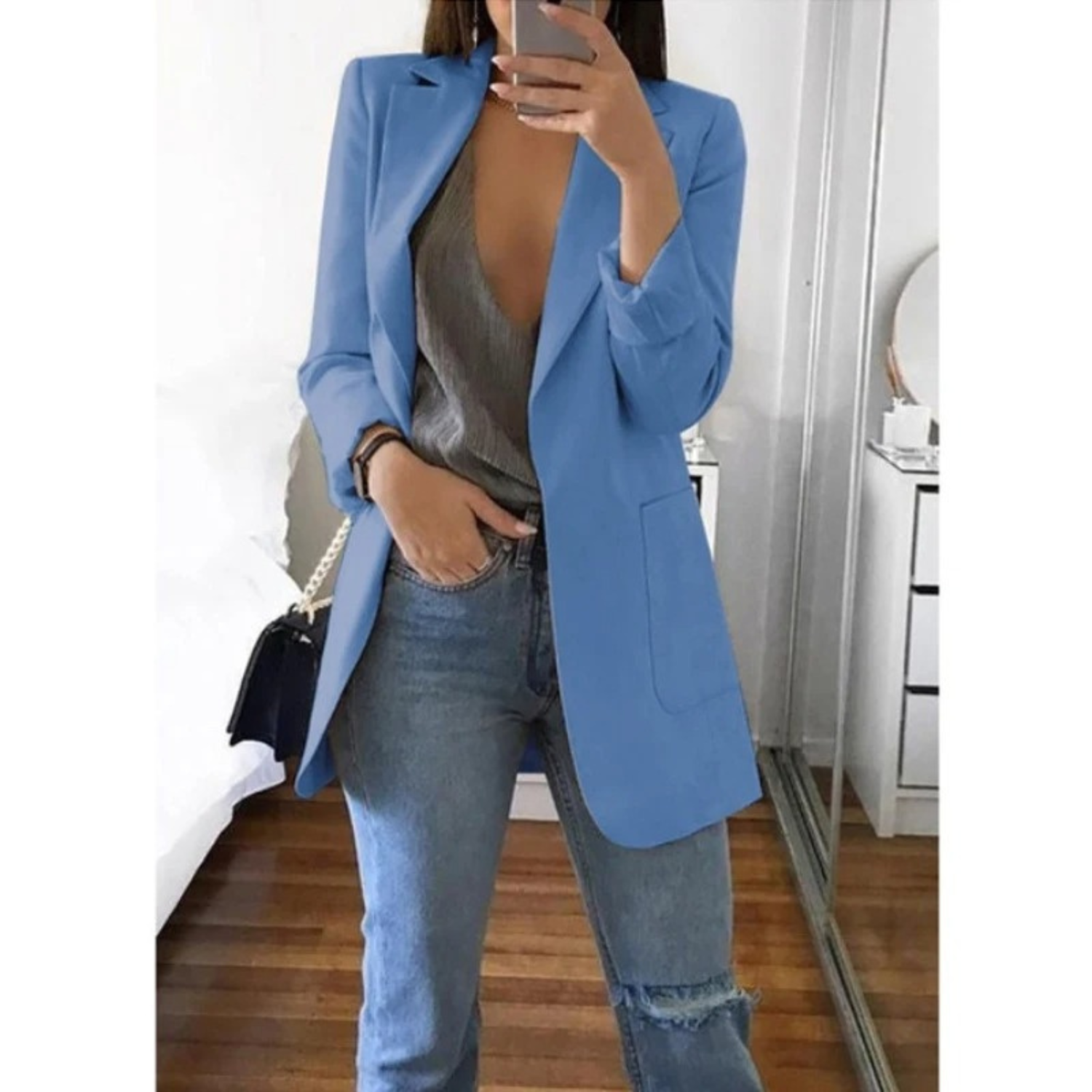 Blazer Imprimé à Double Boutonnage pour Femmes - Parfait pour le Bureau