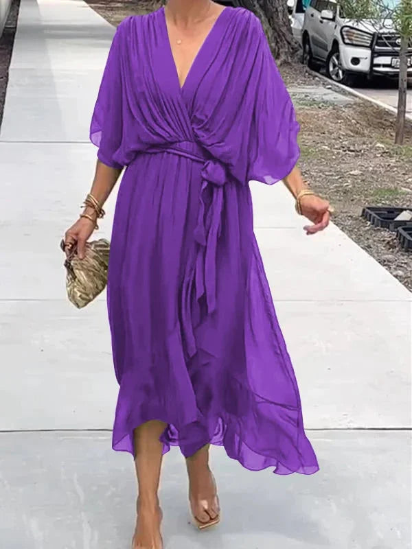 Chic Chiffon Robe with V-Neck