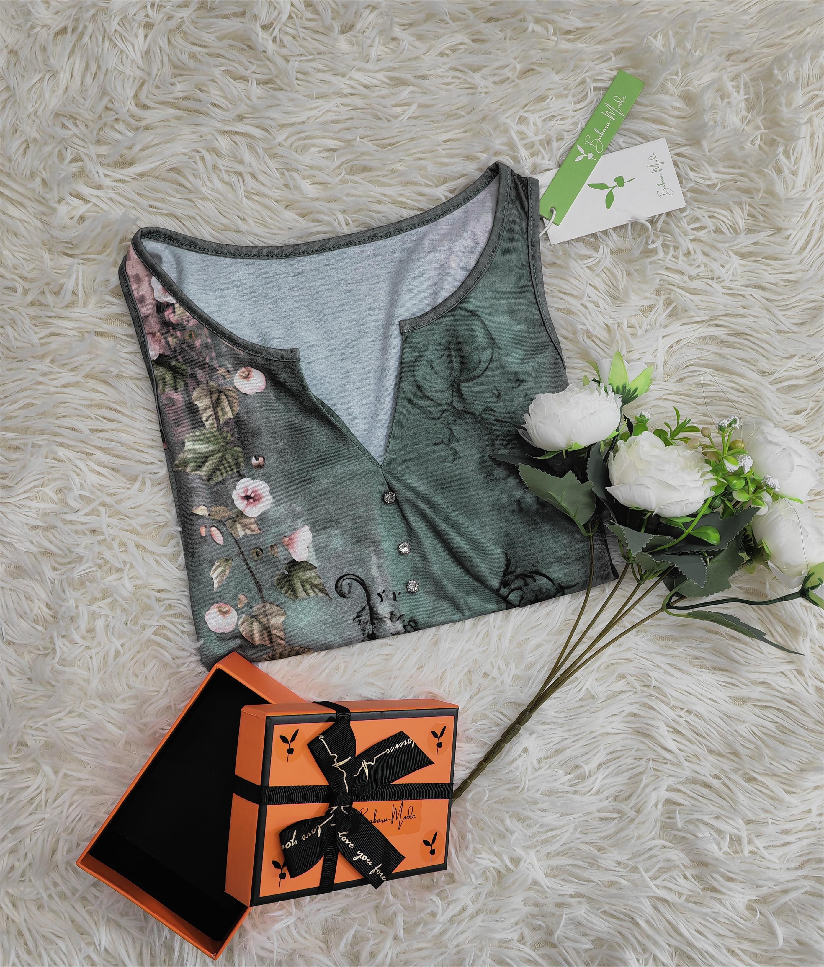 Débardeur à motif floral aquarelle sans manches