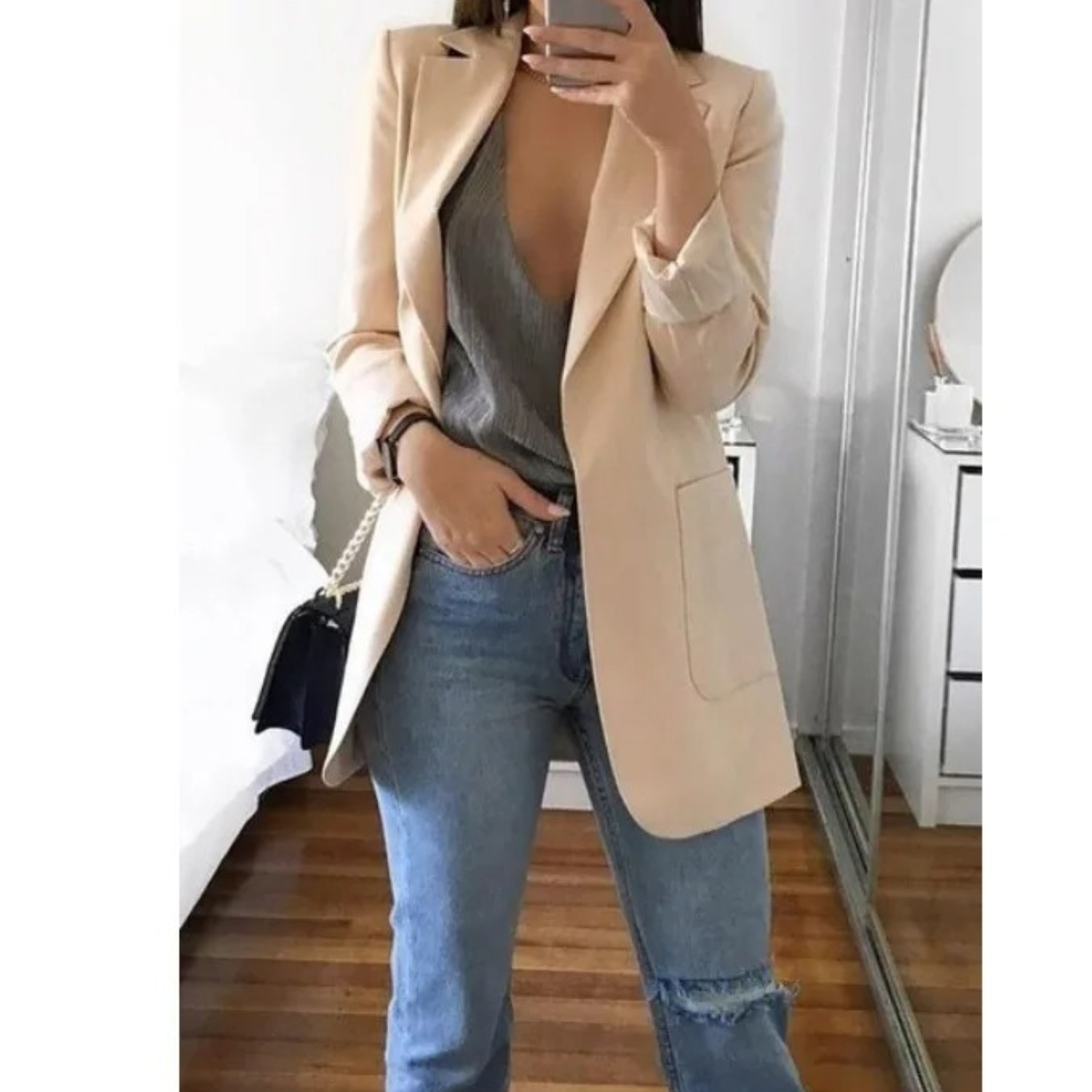 Blazer Imprimé à Double Boutonnage pour Femmes - Parfait pour le Bureau
