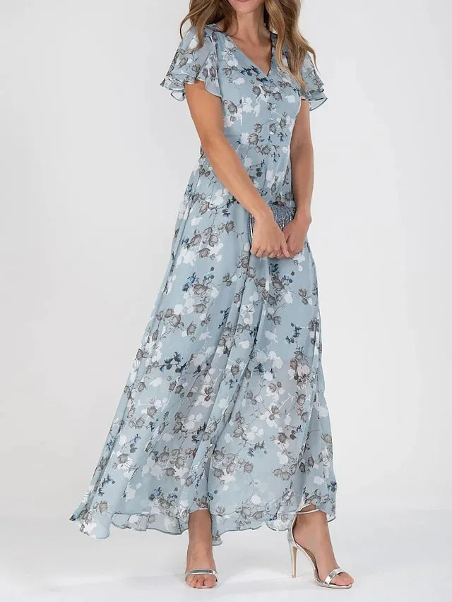 Chic Floral Chiffon Dress