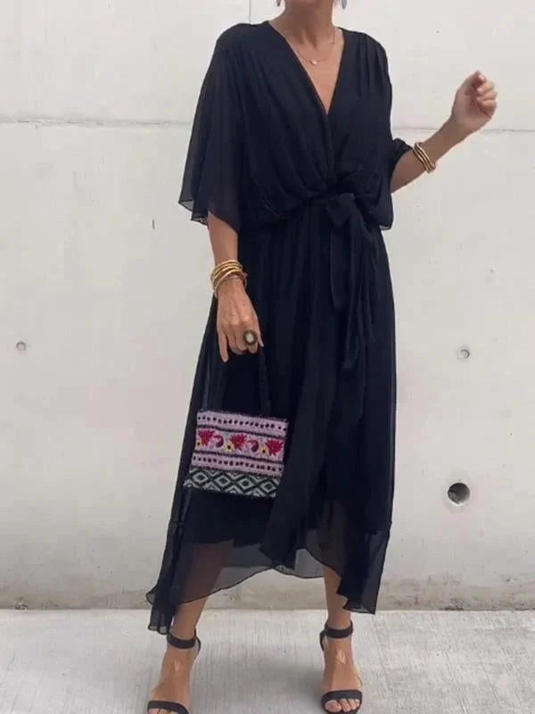 Chic Chiffon Robe with V-Neck