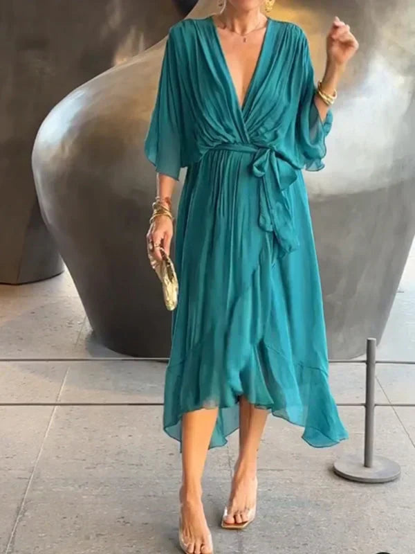 Chic Chiffon Robe with V-Neck