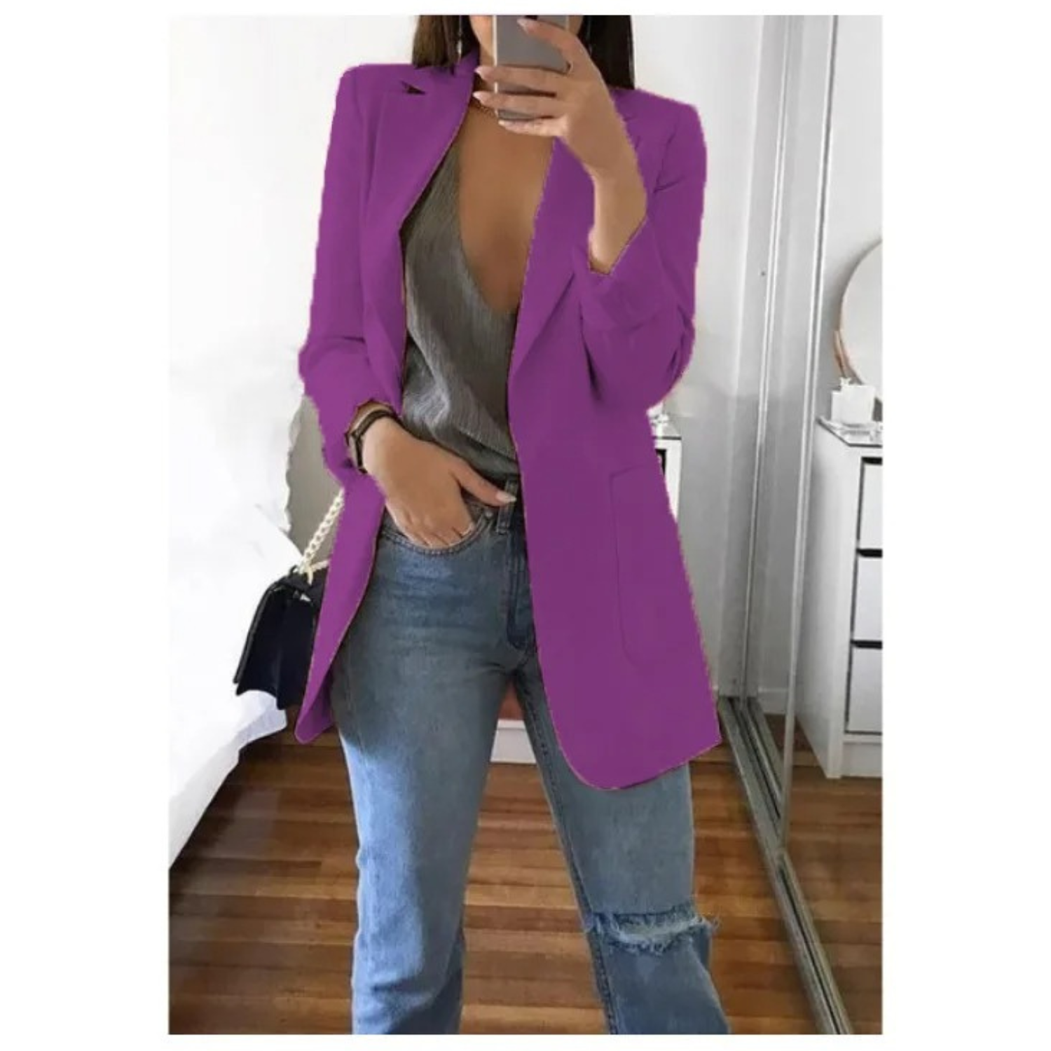 Blazer Imprimé à Double Boutonnage pour Femmes - Parfait pour le Bureau