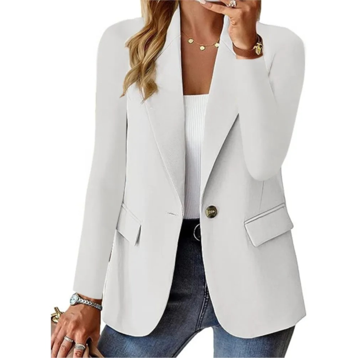 Veste pour Femme avec Boutons et Poches Fonctionnelles