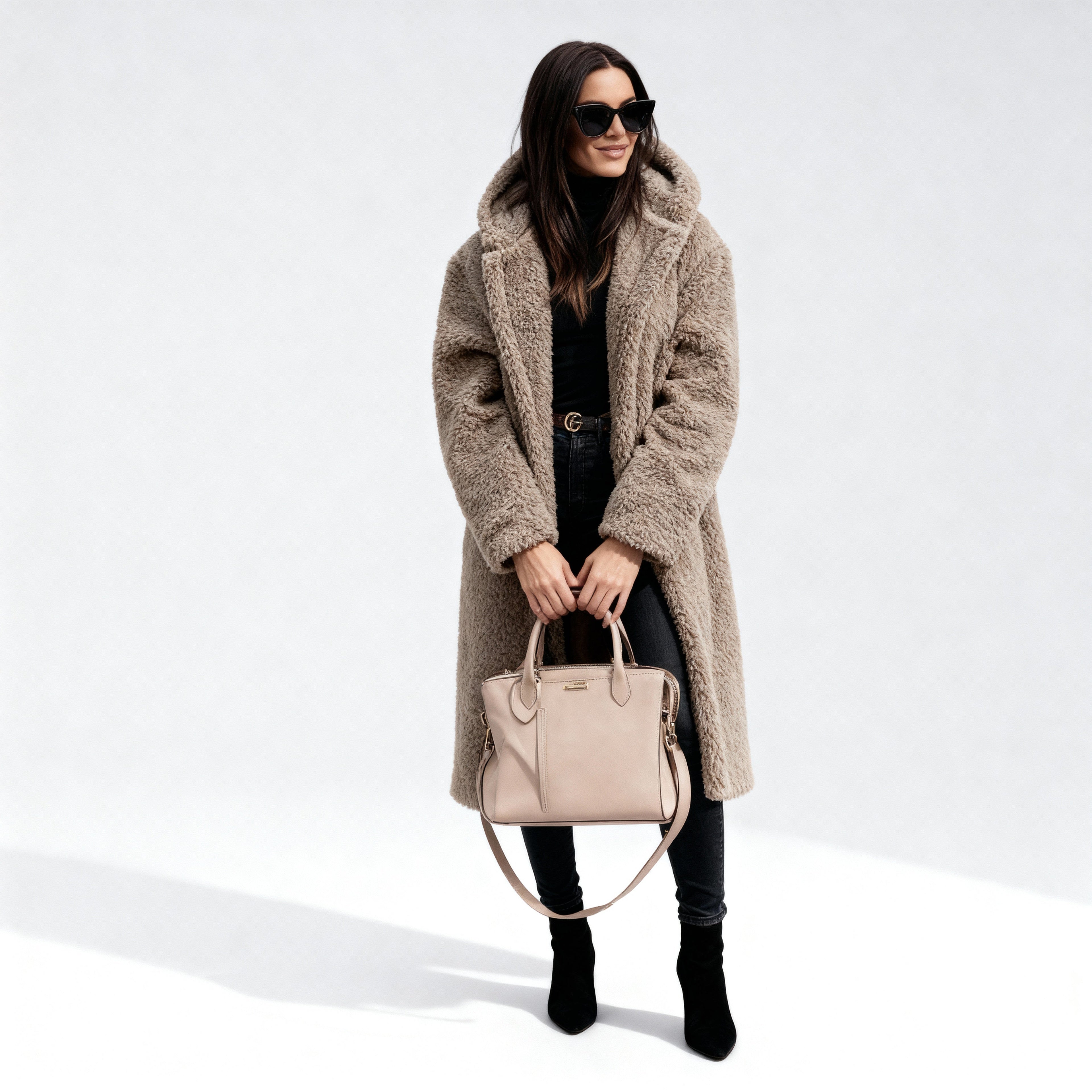 Élégant Manteau Long en Fausse Fourrure pour Femmes