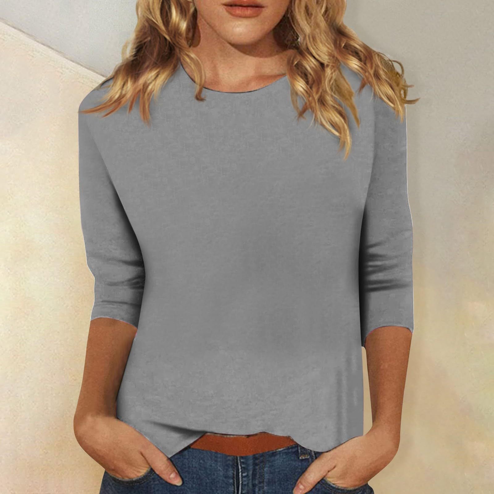 Blouse Élégante pour Femmes à Manches 3/4 avec Ourlet Arrondi - Collection Heidi Fashion