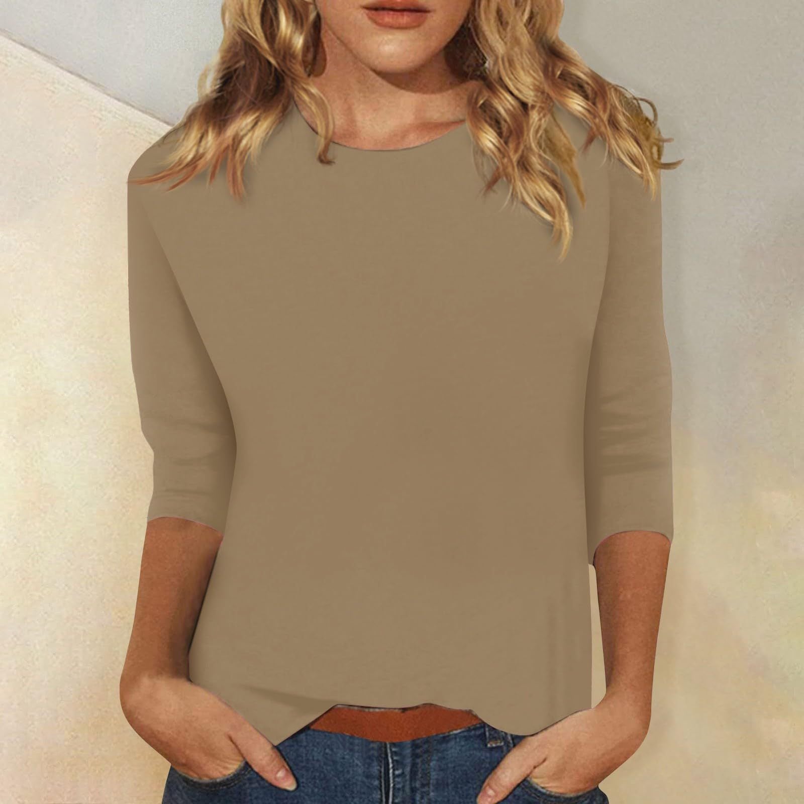 Blouse Élégante pour Femmes à Manches 3/4 avec Ourlet Arrondi - Collection Heidi Fashion