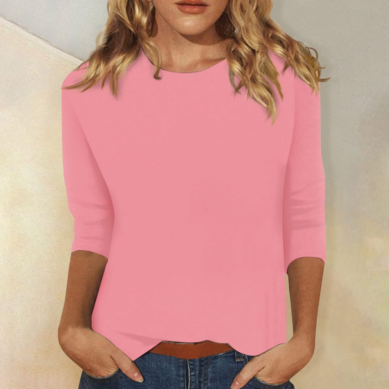 Blouse Élégante pour Femmes à Manches 3/4 avec Ourlet Arrondi - Collection Heidi Fashion