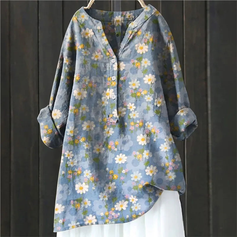 Casual Floral Pattern Blouse