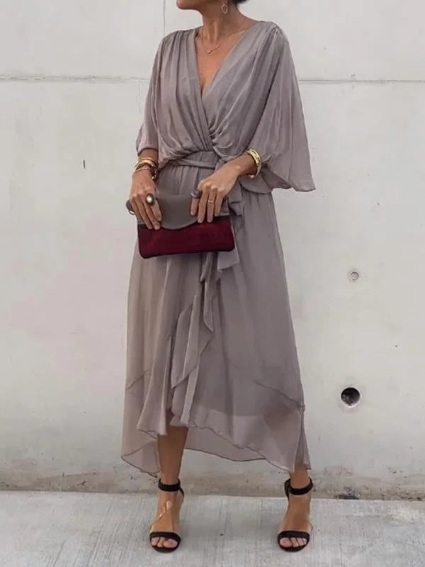 Chic Chiffon Robe with V-Neck