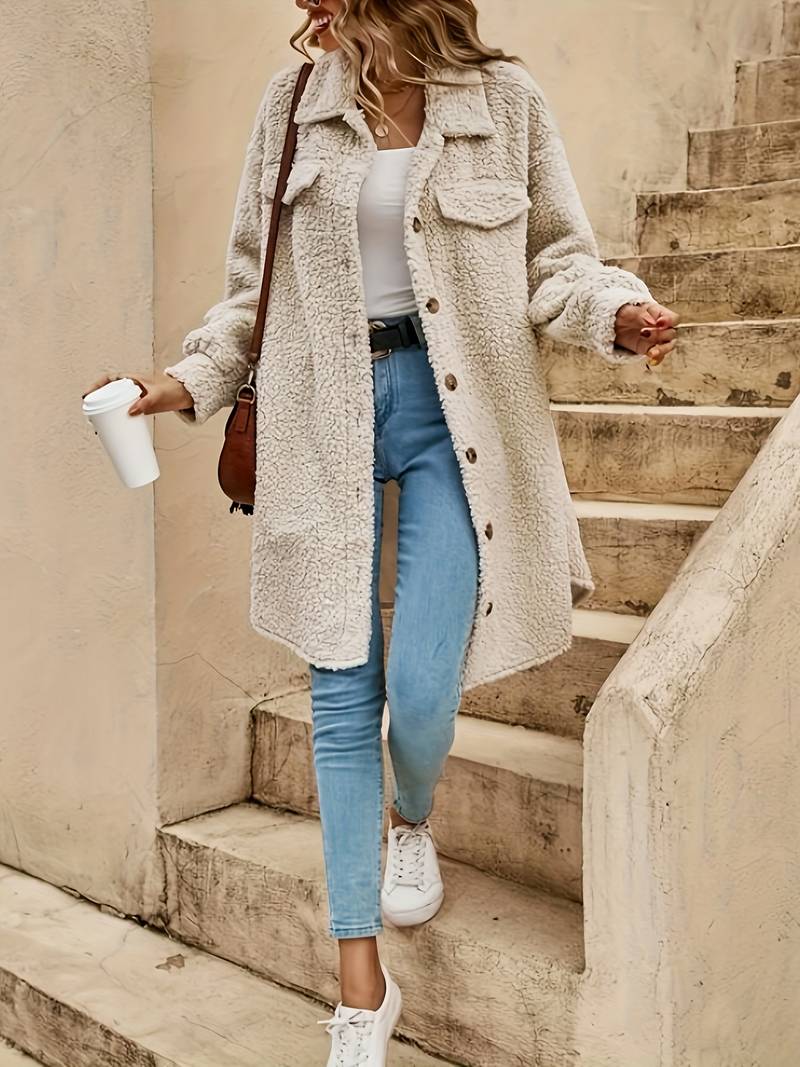 Women's Solid Teddy Jacket