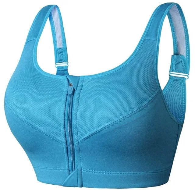 Brassière de sport grande taille avec fermeture éclair et design innovant