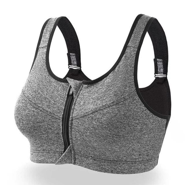 Brassière de sport grande taille avec fermeture éclair et design innovant