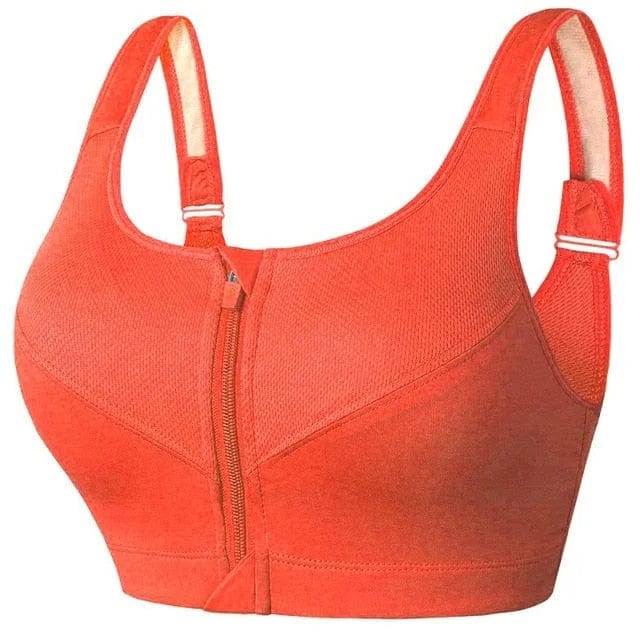 Brassière de sport grande taille avec fermeture éclair et design innovant