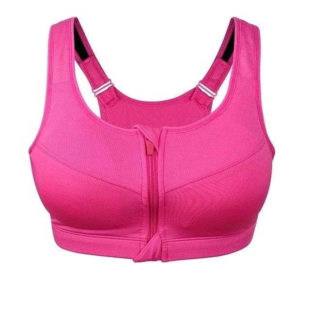 Brassière de sport grande taille avec fermeture éclair et design innovant