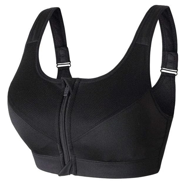 Brassière de sport grande taille avec fermeture éclair et design innovant