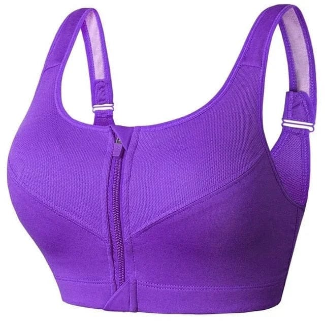 Brassière de sport grande taille avec fermeture éclair et design innovant